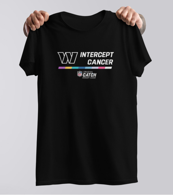 Washington Commanders 2024 NFL W Intercept Cancer Crucial Catch T-Shirt
