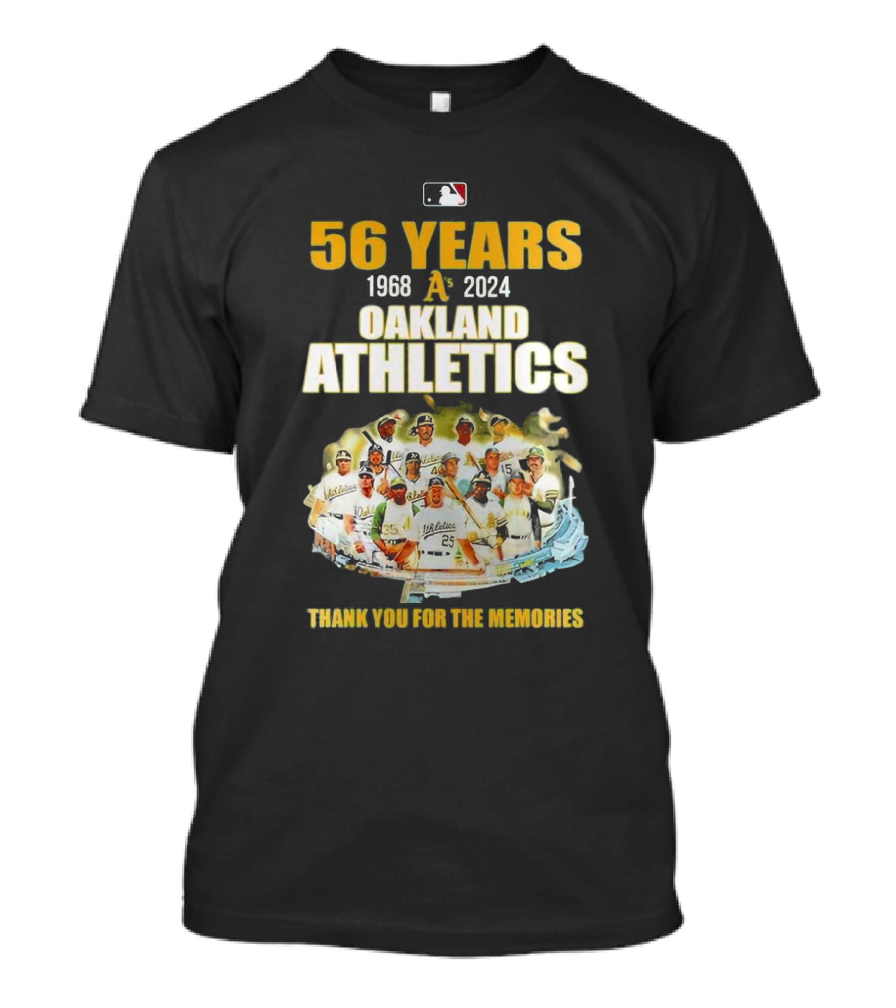 56 Years Oakland Athletics 1968-2024 Thank You For The Memories T-Shirt