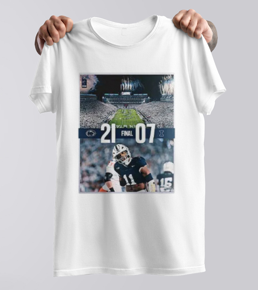 Penn State Nittany Lions 21 07 Final Over Illinois Fighting Illini T-Shirt