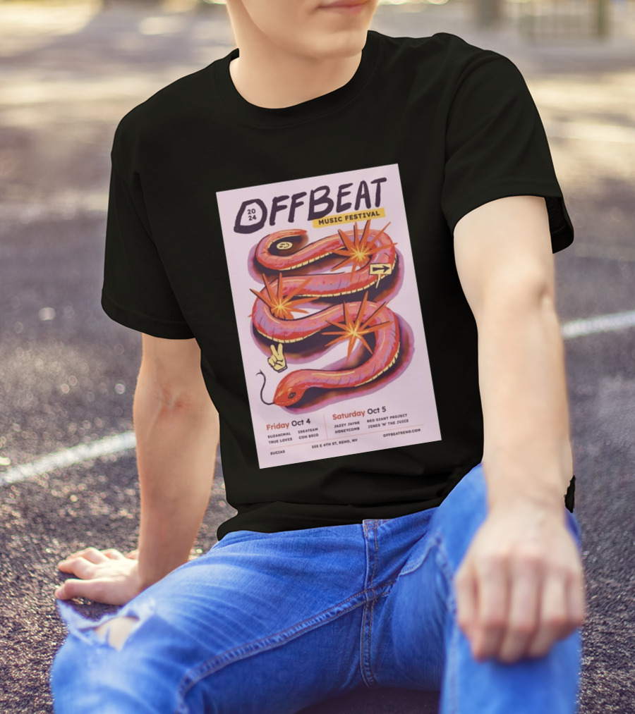 Offbeat Music Festival Reno 2024 Featuring Janet Jimmz And Red Giant Project October 4-5 T-Shirt