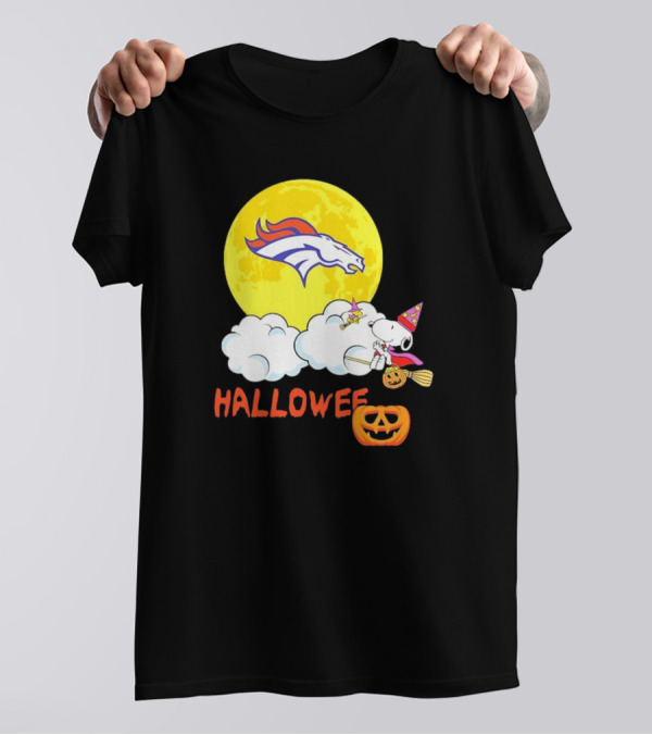 Snoopy Denver Broncos NFL Halloween 2024 Moon Pumpkin Magic T-Shirt