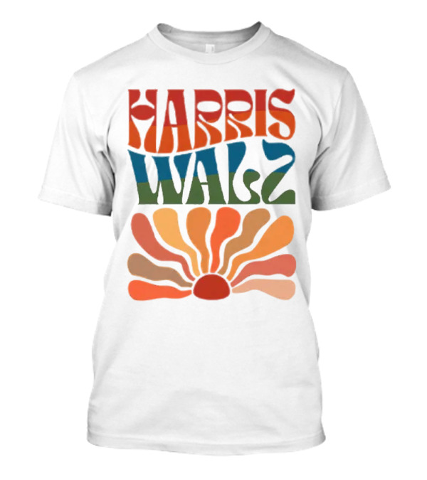 Harris Walz Retro Colorful Flower Power T-Shirt