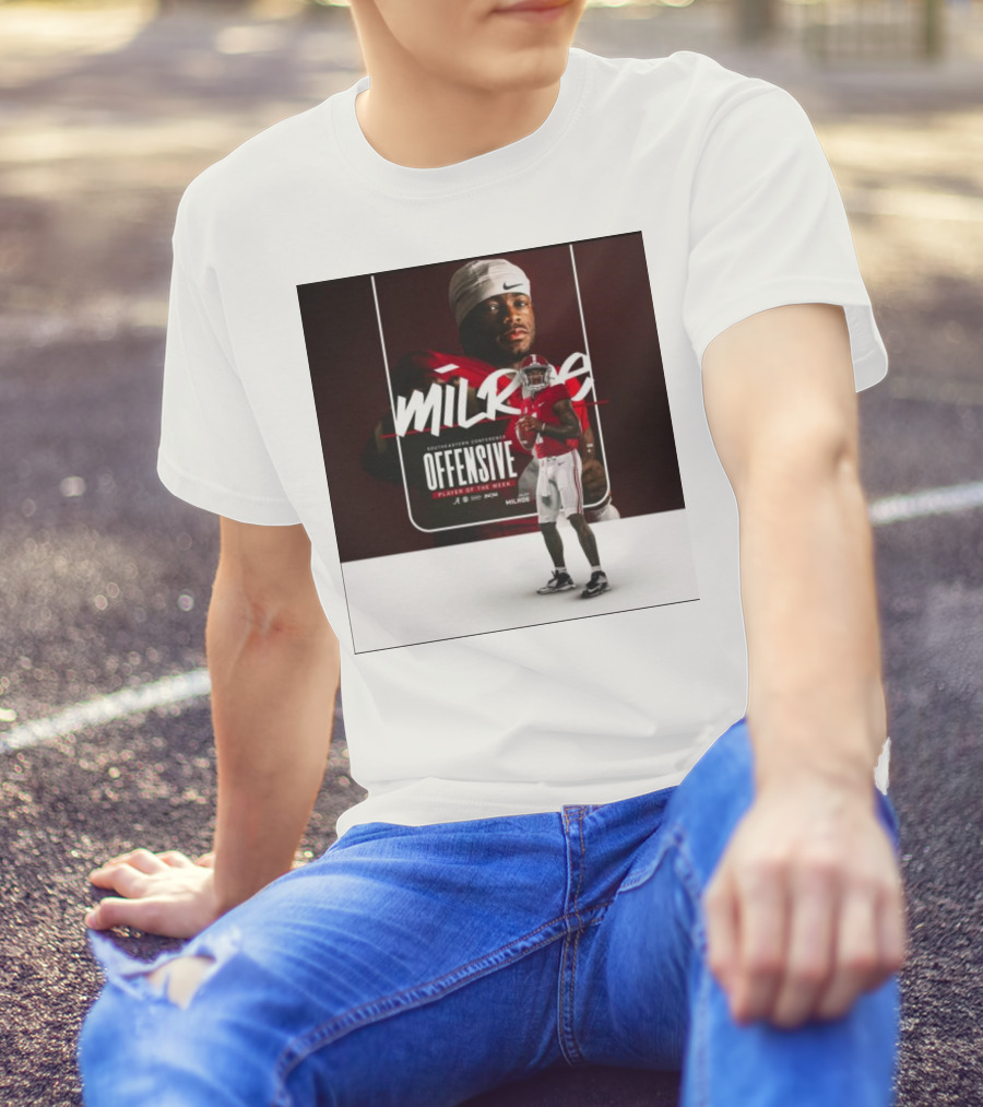Jalen Milroe Southeastern Conference Offensive Player Of The Week Football Milroe Sportswear T-Shirt