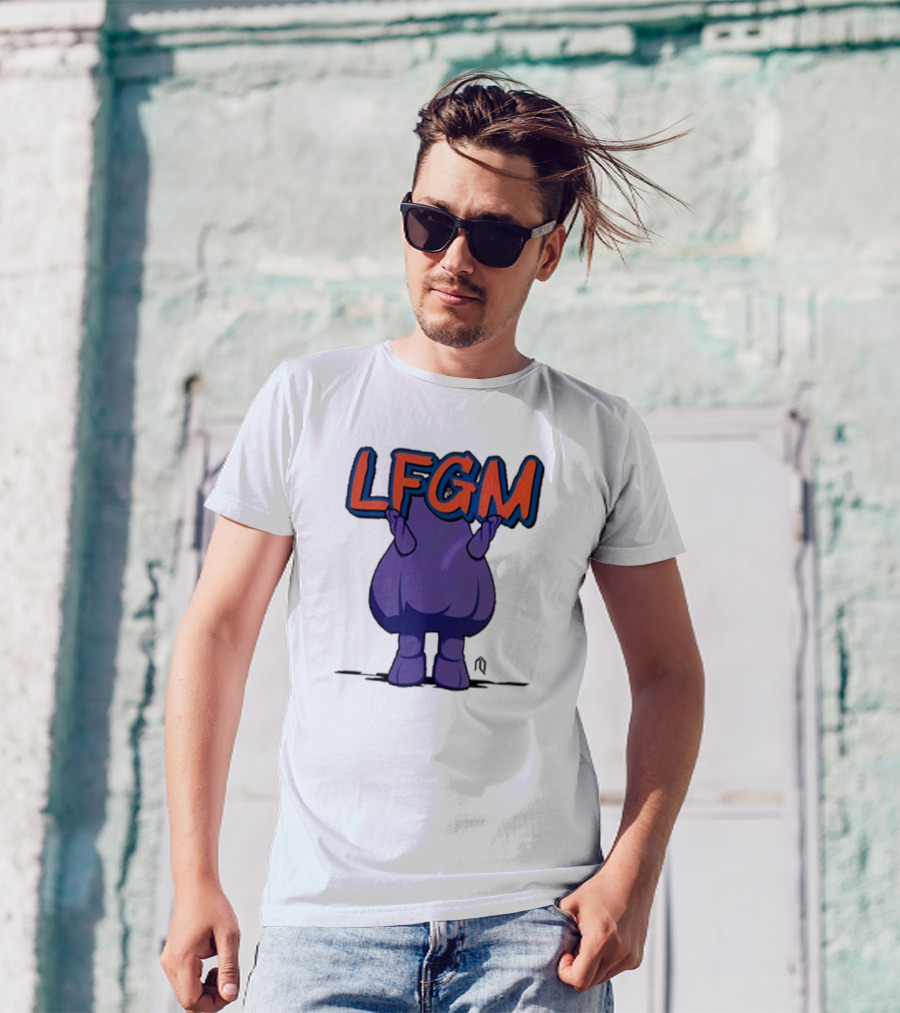 New York Mets LFGM Grimace Athlete T-Shirt