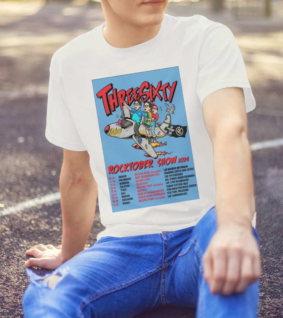 Threesixty Rocktober 2024 Show Skagen To Kendal Tour Dates Robotic Spaceship Band T-Shirt