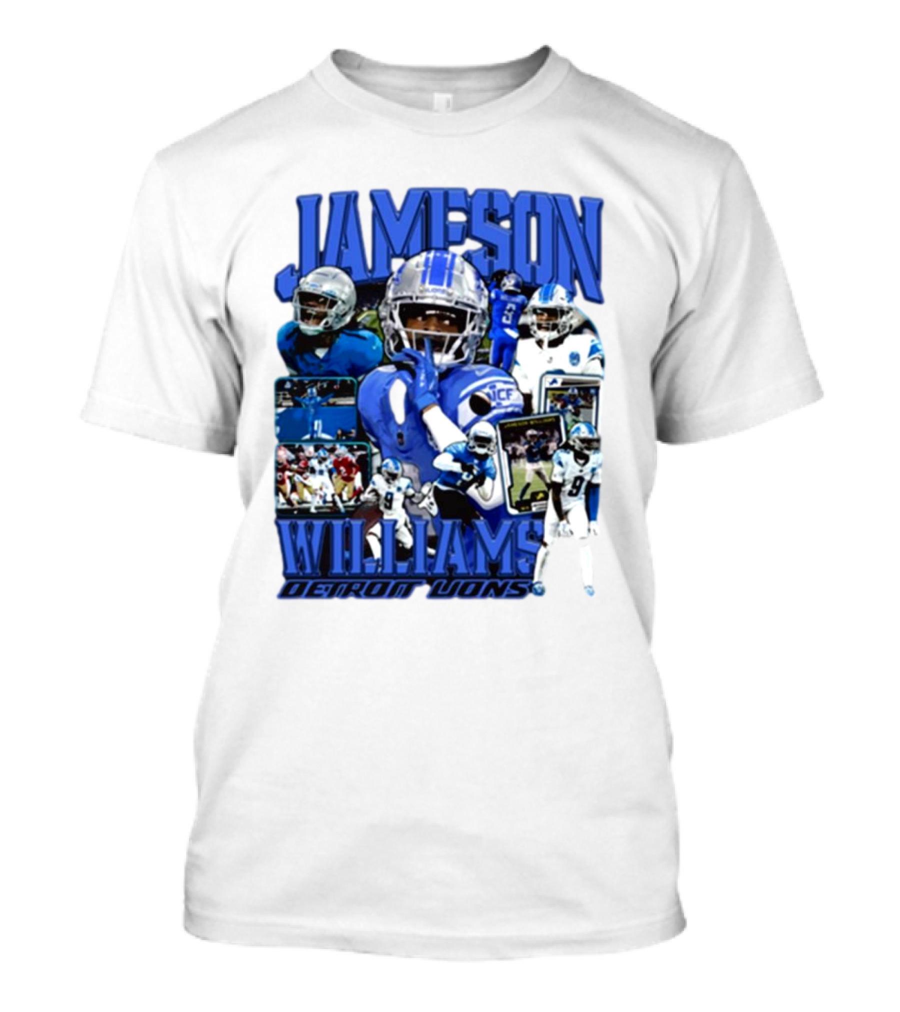 Jameson Williams Detroit Lions Football Player Collage T-Shirt