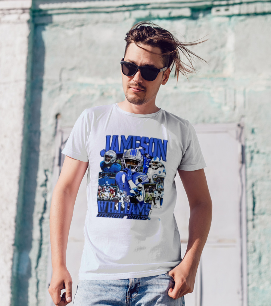 Jameson Williams Detroit Lions Football Player Collage T-Shirt