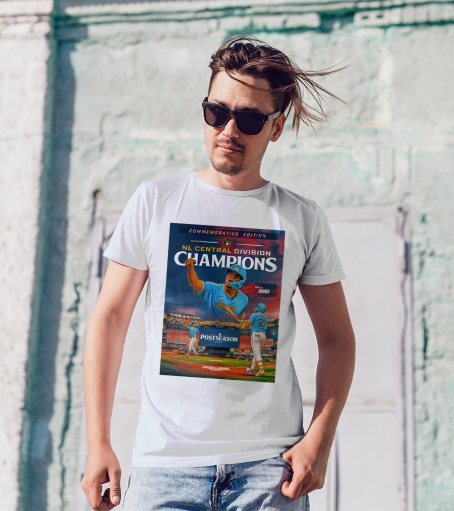 Willy Adames NL Central Division Champions 2024 Postseason Commemorative Edition T-Shirt