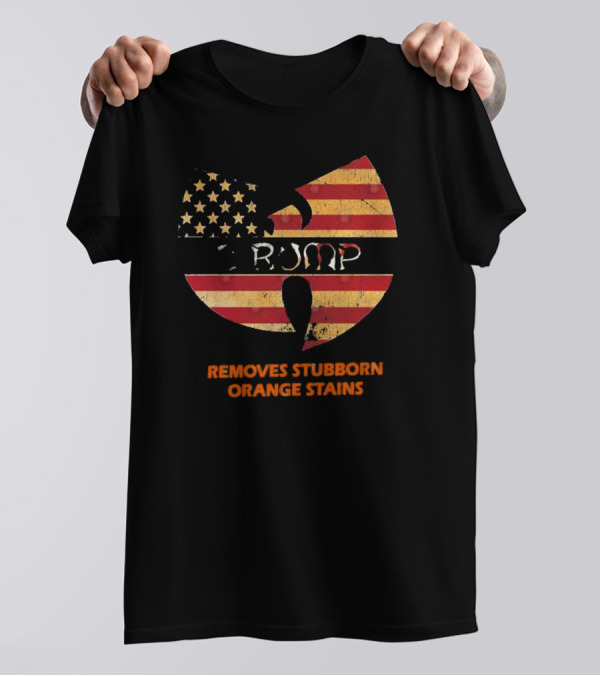 Wutang Removes Stubborn Orange Stains Trump American Flag T-Shirt
