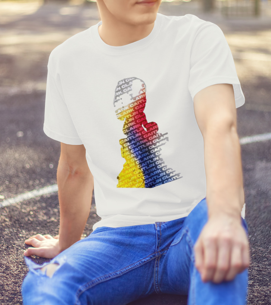 Caitlin Clark Indiana Fever 2024 Rookie Of The Year Bobblehead Silhouette Multicolor T-Shirt