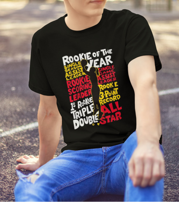 Rookie Of The Year Single Season Assist Leader Rookie Scoring Leader 1st Rookie Triple Double Single Game Assist Leader 3-Point Record All Star T-Shirt