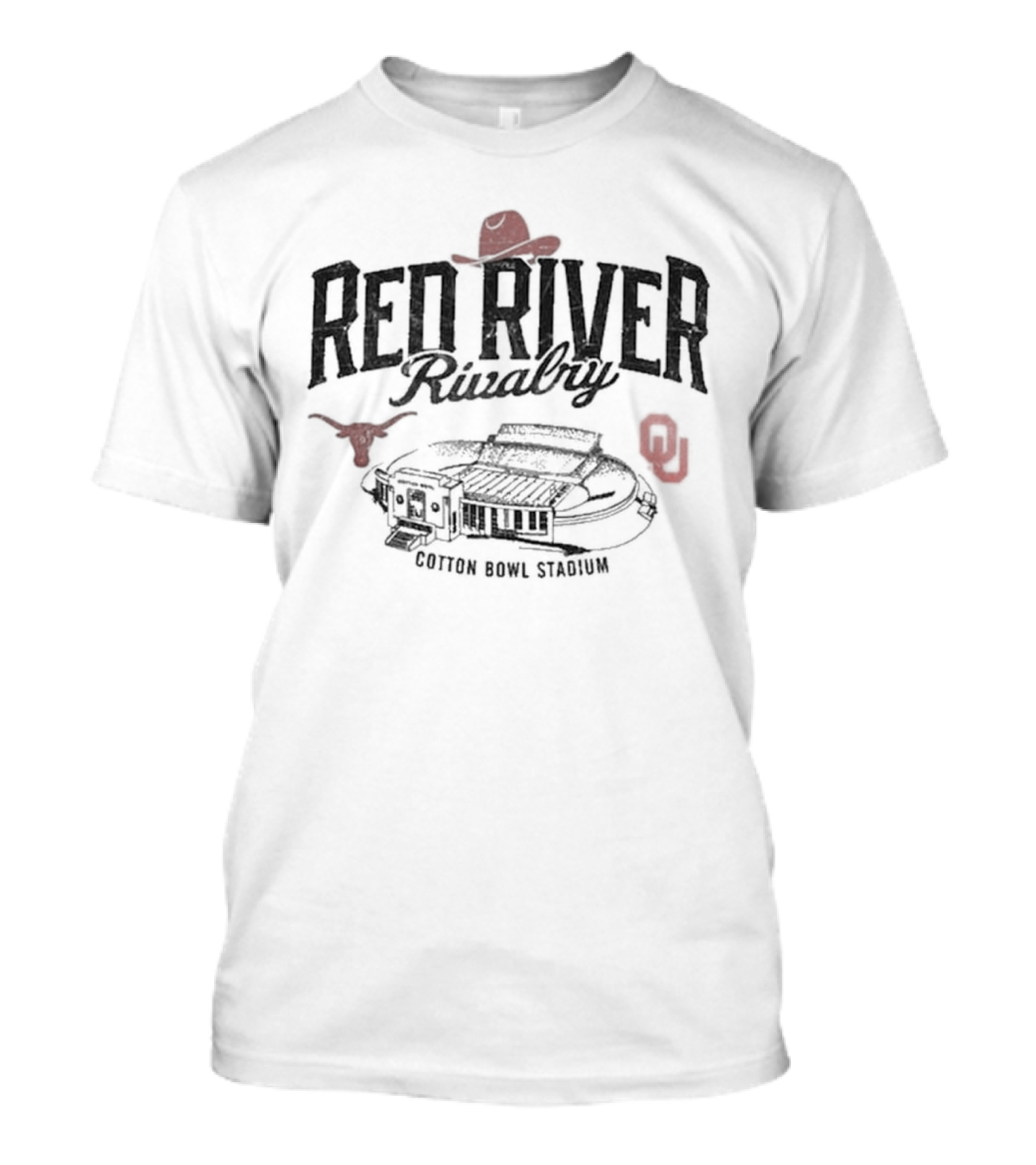Red River Rivalry Cotton Bowl Stadium Texas Longhorns Oklahoma Sooners Vintage T-Shirt