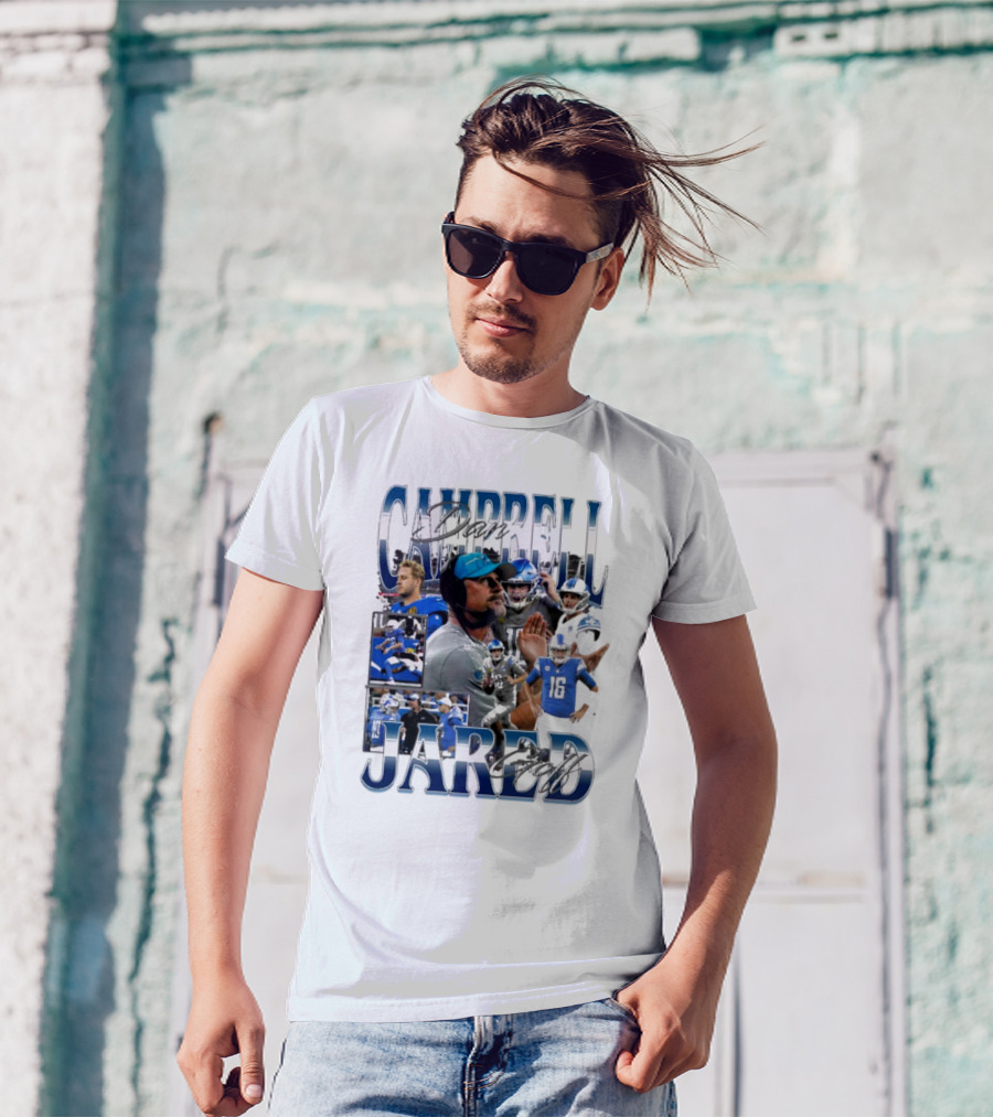 Dan Campbell Jared Goff Detroit Lions NFL Signature Players T-Shirt
