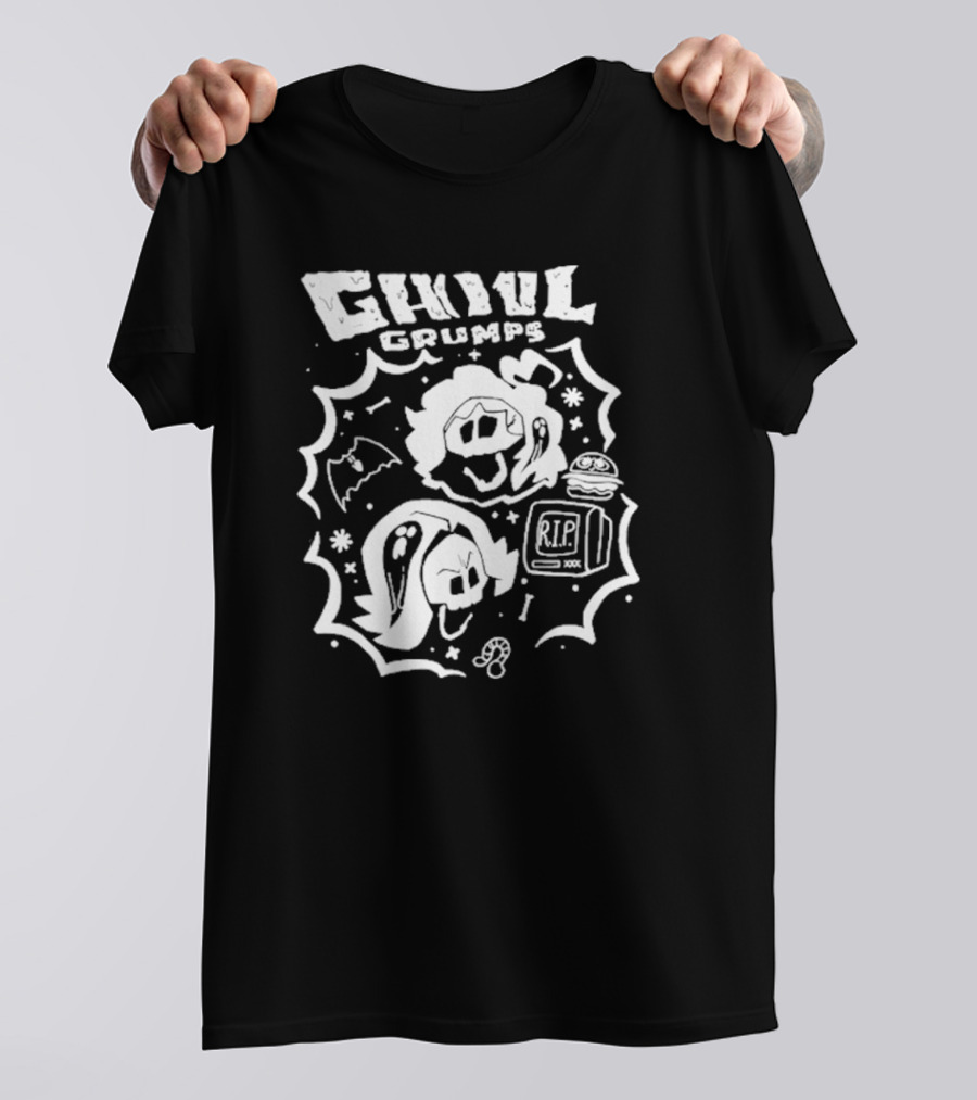 Ghoul Grumps Halloween Edition With Cartoon Faces And Spooky Elements T-Shirt