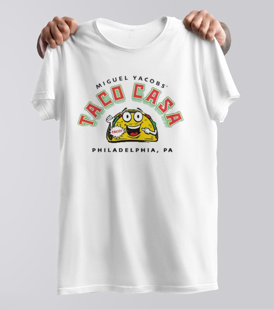 Miguel Yacobs’ Taco Casa Philadelphia PA Taco Character T-Shirt