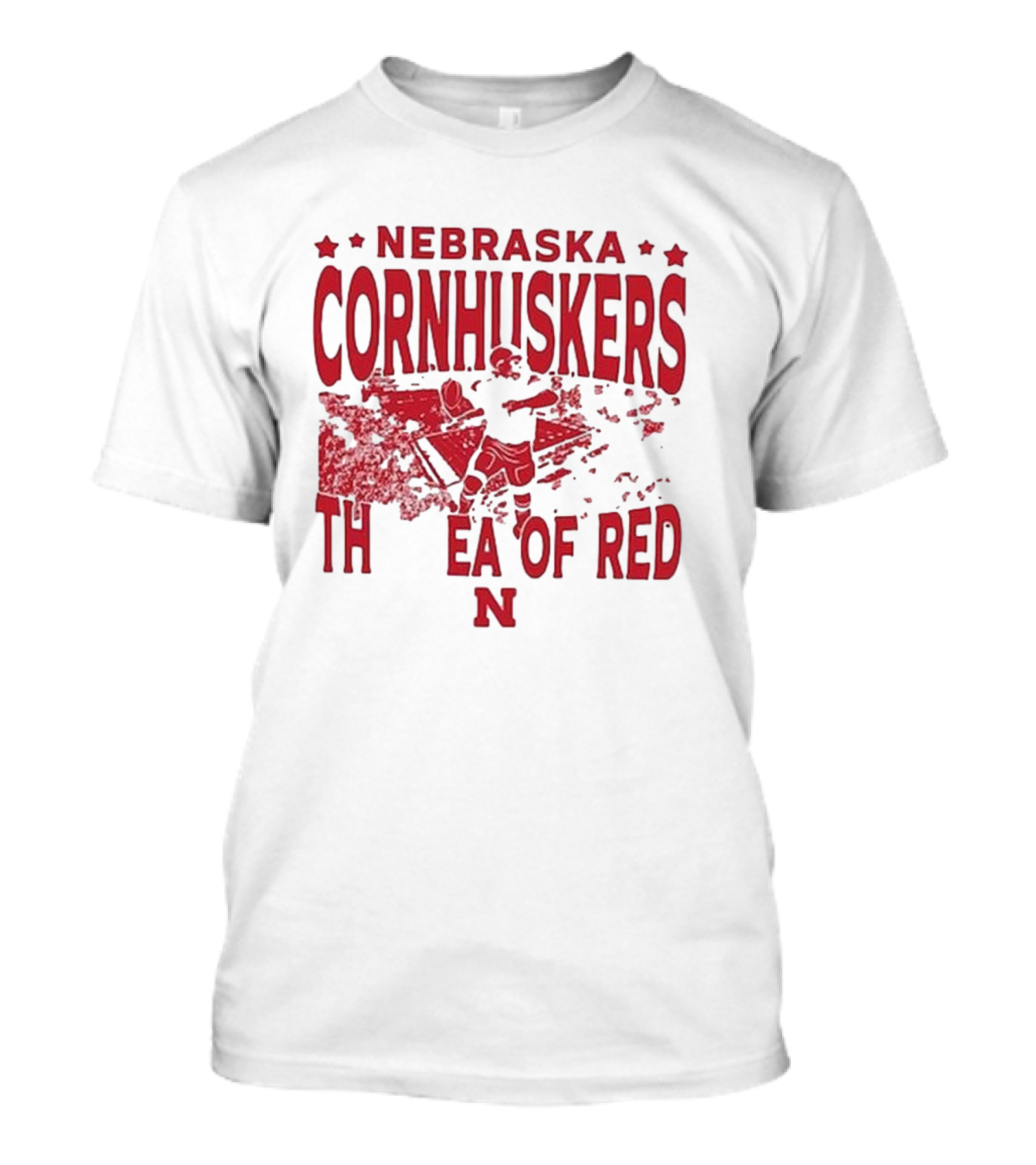 Nebraska Cornhuskers The Sea Of Red Vintage Gameday Stadium T-Shirt