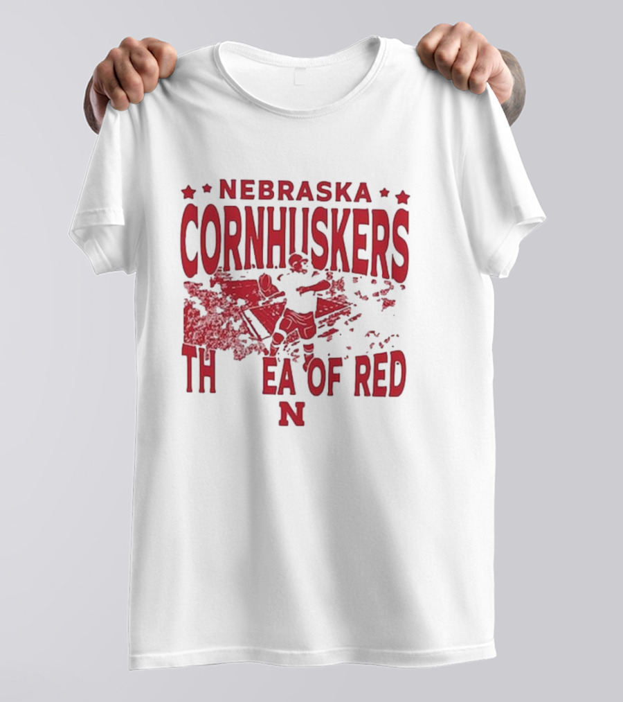 Nebraska Cornhuskers The Sea Of Red Vintage Gameday Stadium T-Shirt