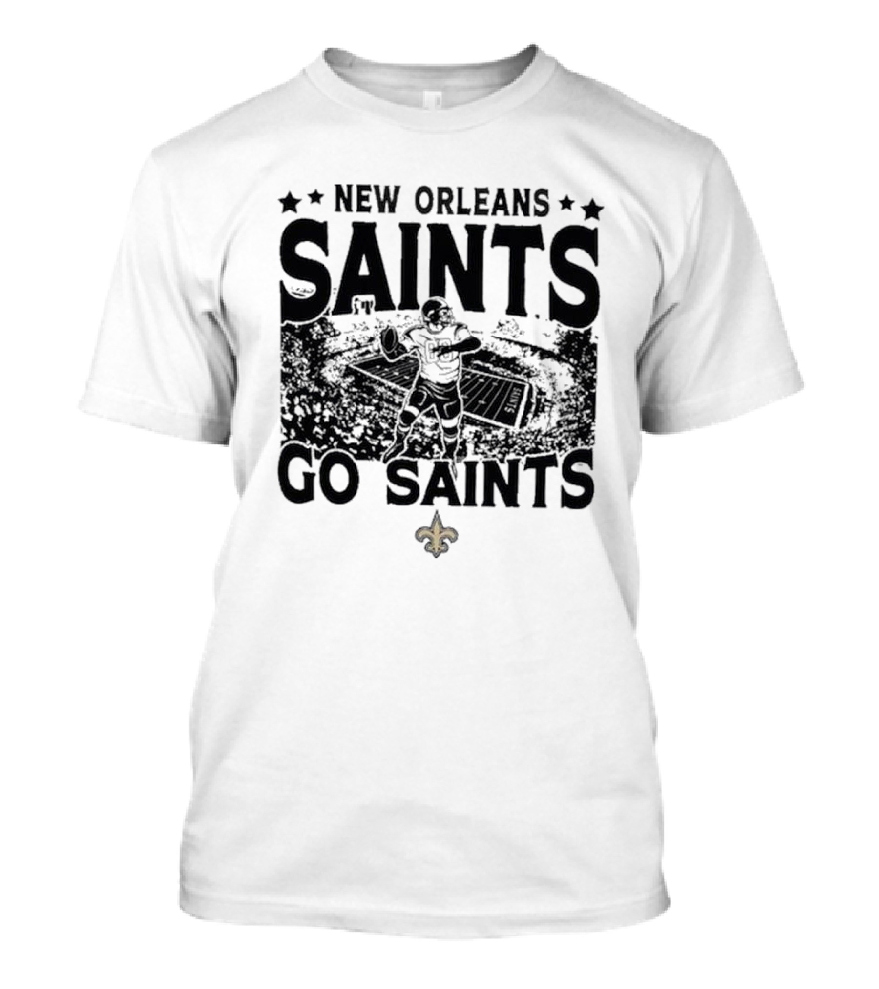 New Orleans Saints Go Saints Vintage Stadium Football T-Shirt