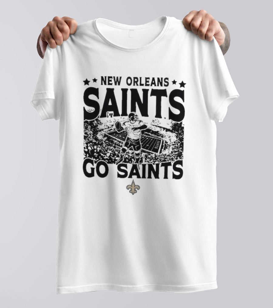 New Orleans Saints Go Saints Vintage Stadium Football T-Shirt