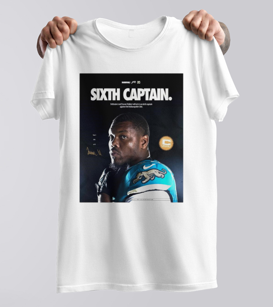SIXTH CAPTAIN Defensive End Travon Walker Jaguar Against Indianapolis Colts T-Shirt