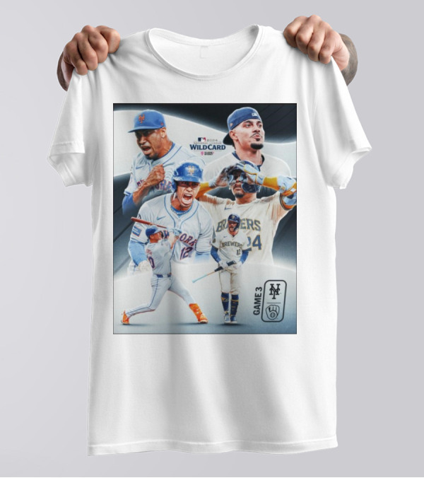MLB 2024 National League Wild Card Game 3 New York Mets Vs Milwaukee Brewers Win And Advance T-Shirt