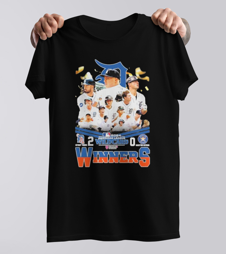 Detroit Tigers 2024 MLB American League Wildcard Winners 2-0 Over Houston Astros T-Shirt