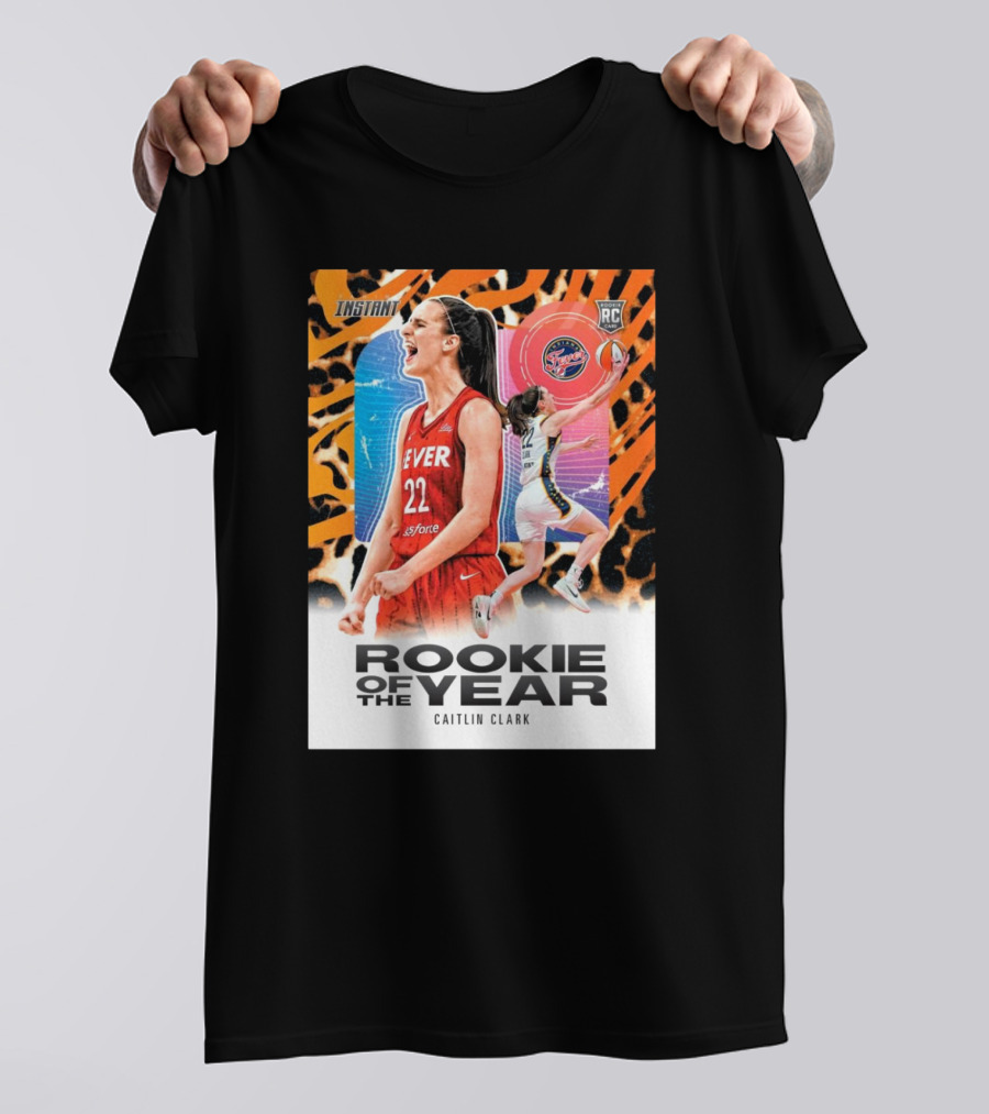 Indiana Fever 2024 Rookie Of The Year Caitlin Clark Instant Card T-Shirt