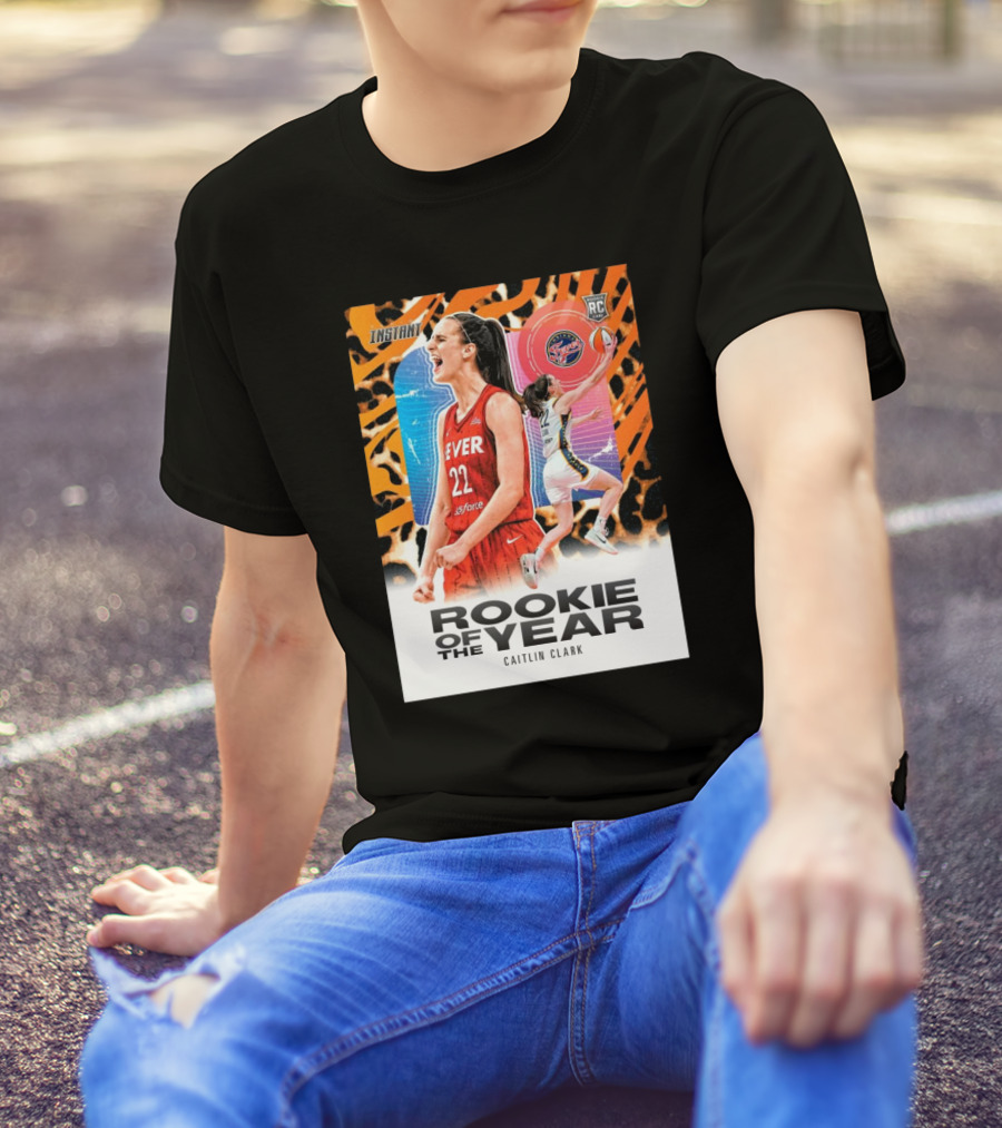 Indiana Fever 2024 Rookie Of The Year Caitlin Clark Instant Card T-Shirt