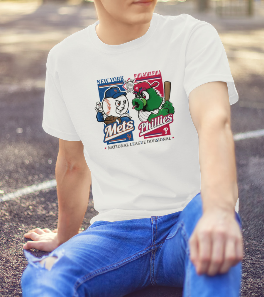 New York Mets Philadelphia Phillies National League Divisionals 2024 Mascots T-Shirt