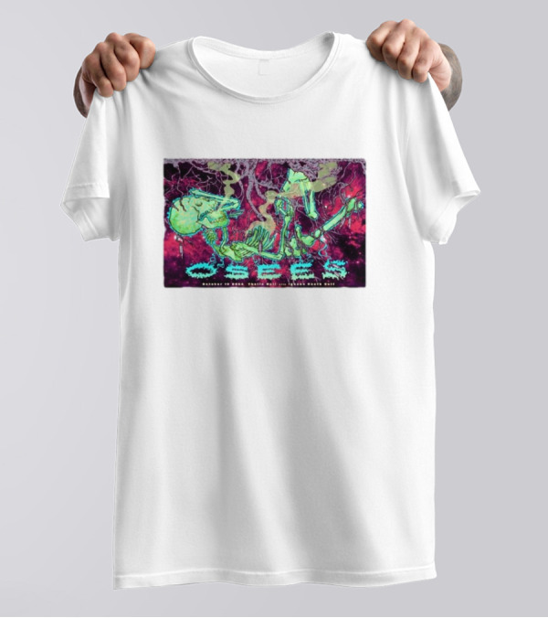 Osees October 19 2024 Thalia Hall Chicago IL Psychedelic Skeleton T-Shirt