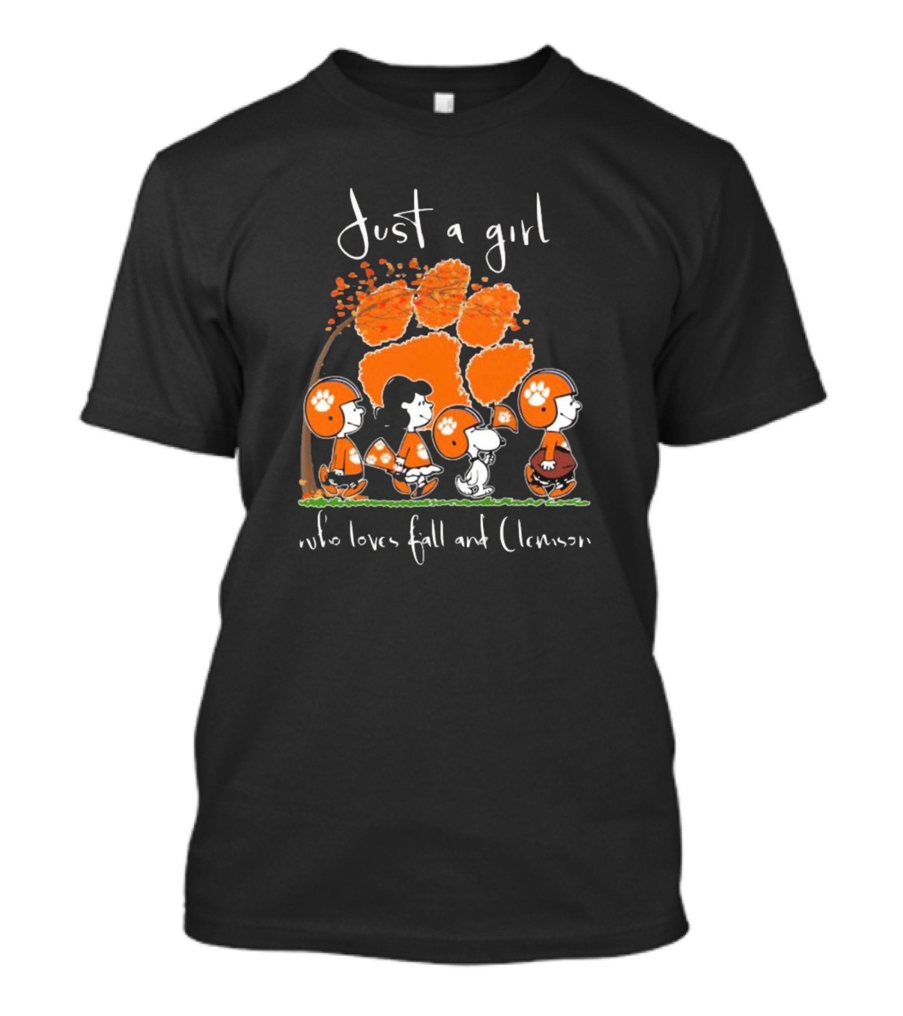 Peanuts Characters Just A Girl Who Loves Fall And Clemson T-Shirt
