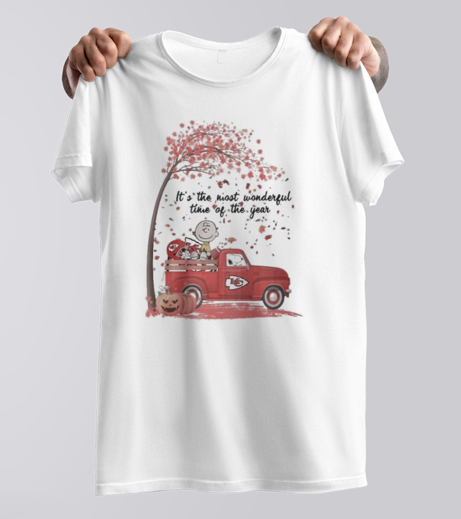 Peanuts Characters Kansas City Chiefs Halloween Truck T-Shirt