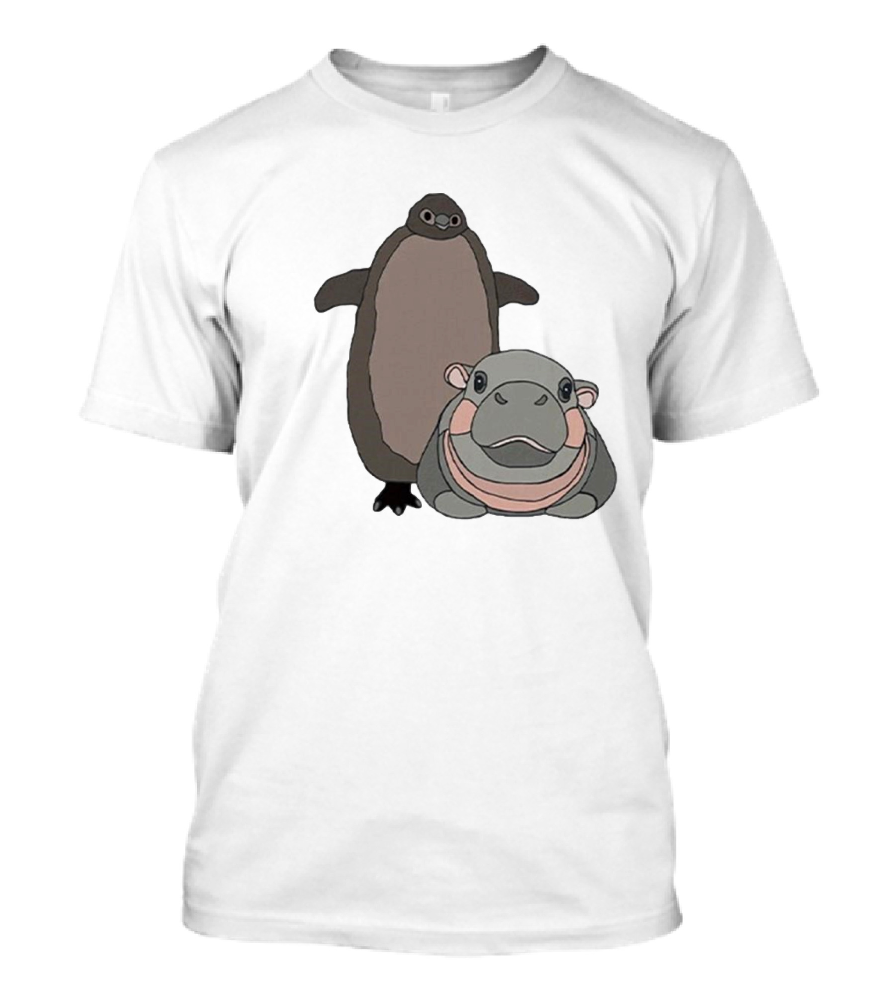 Pesto The Penguin And Moo Deng The Baby Hippo Friends Adventure T-Shirt