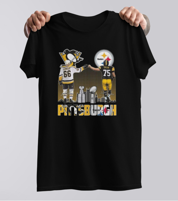Pittsburgh Steelers Greene Penguins Lemieux City Champions Signatures T-Shirt