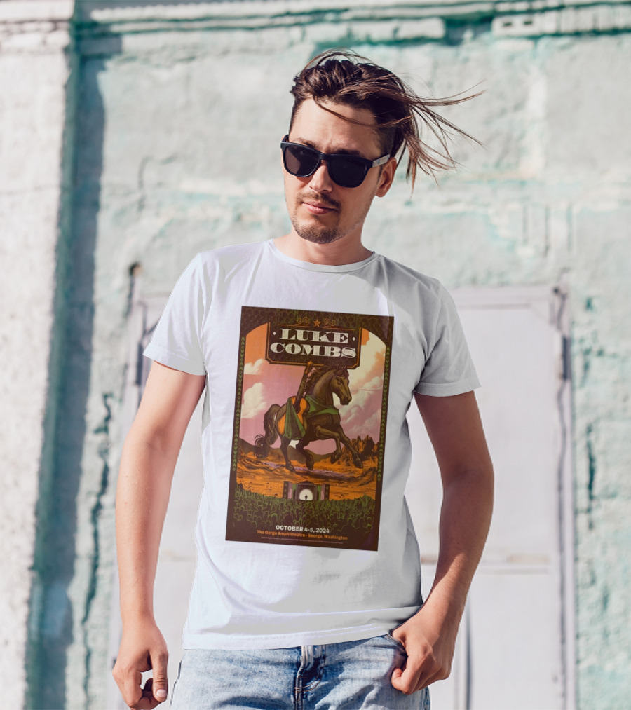 Luke Combs Live Performance At The Gorge Amphitheatre October 4-5, 2024 Quincy WA Wild West T-Shirt