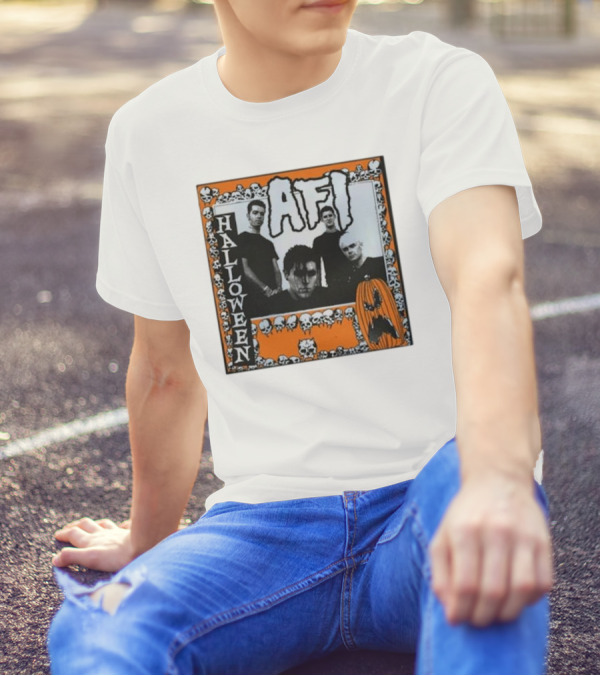 AFI Halloween Skull Border Pumpkin T-Shirt
