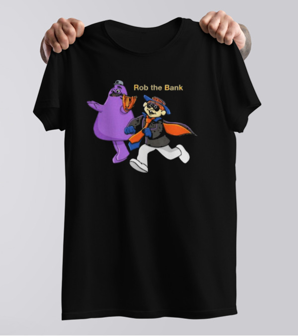 Rob The Bank With Purple Character Duo In New York T-Shirt