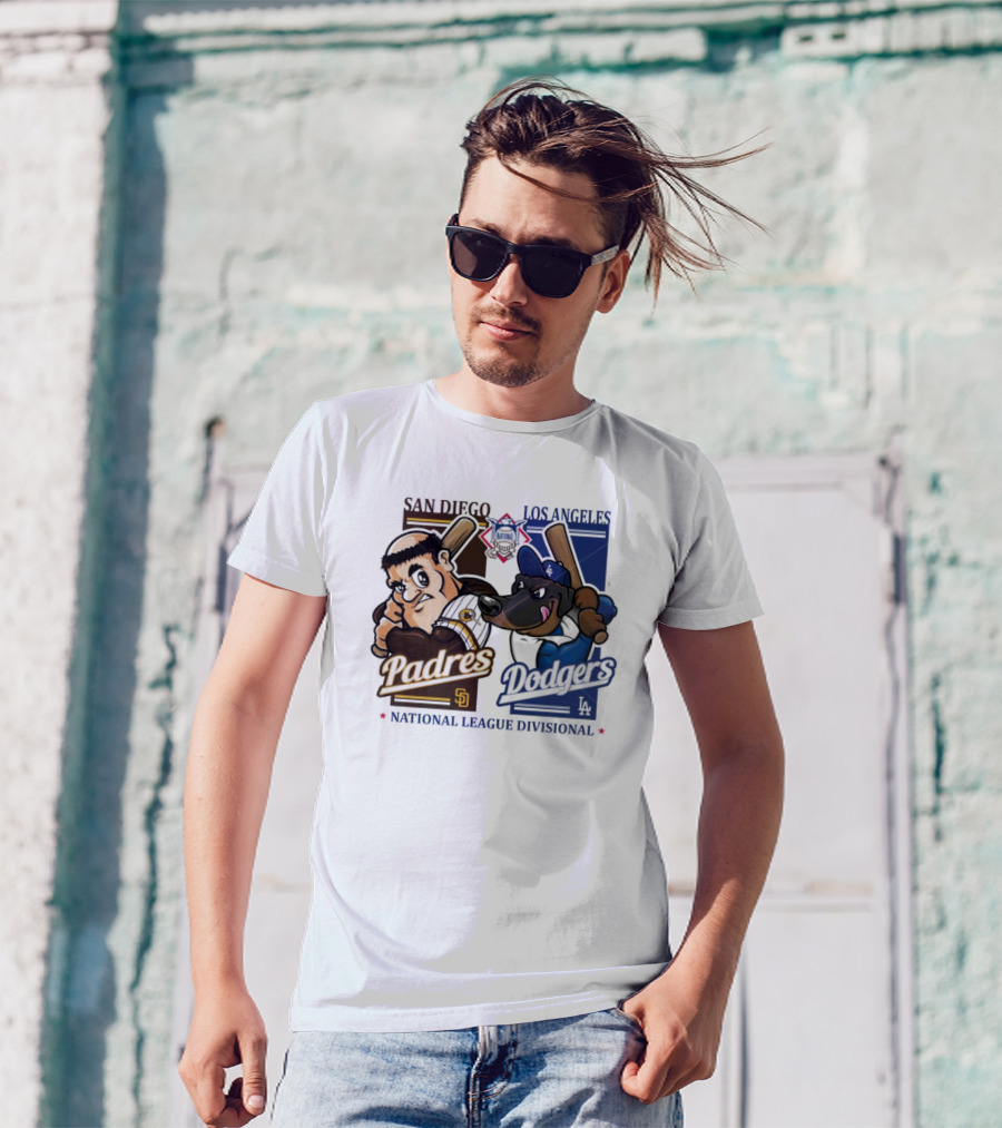 San Diego Padres Los Angeles Dodgers MLB National League Divisional 2024 Mascots Showdown T-Shirt