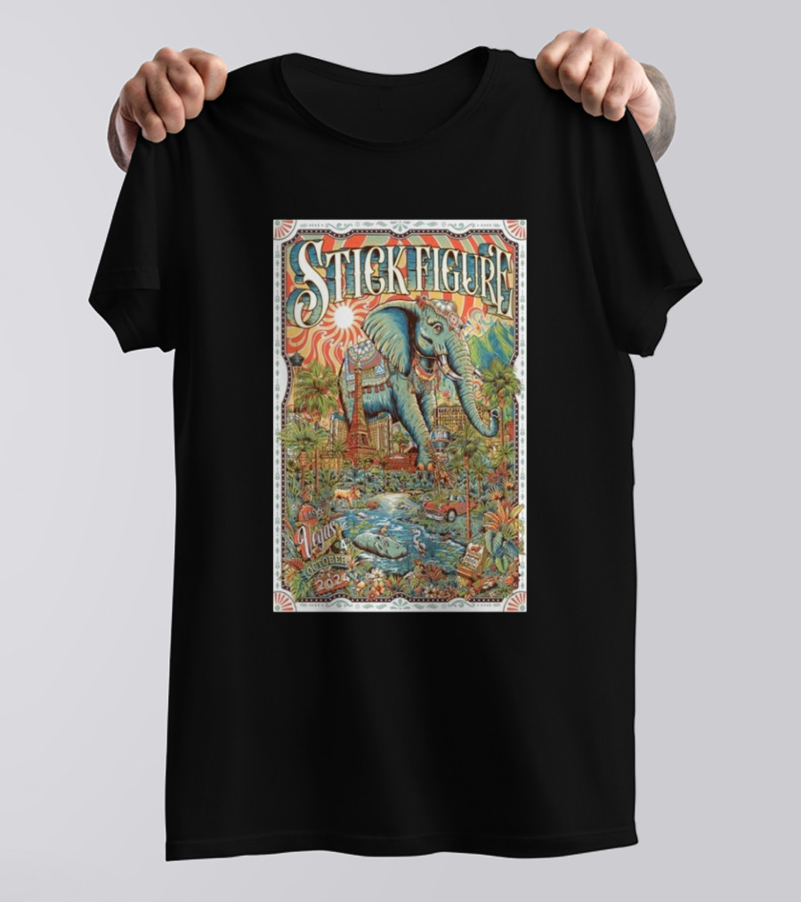Stick Figure Reggae Rise Up Las Vegas October 4 2024 Elephant T-Shirt