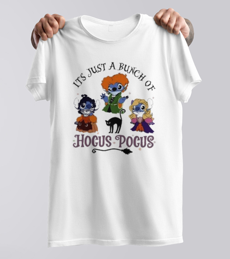 It’s Just A Bunch Of Hocus Pocus Stitch Halloween T-Shirt