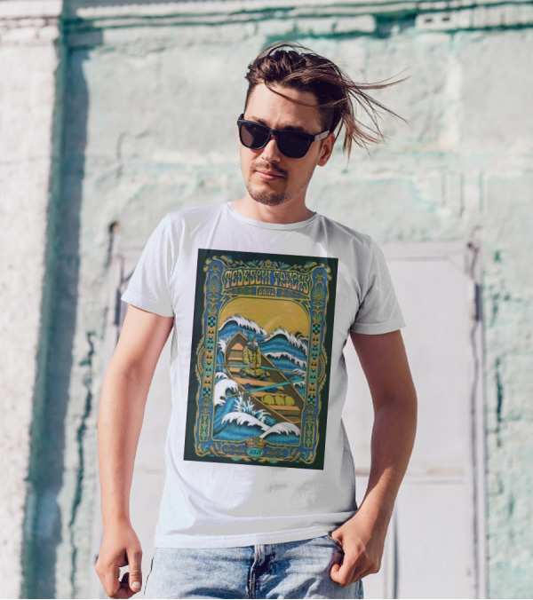 Tedeschi Trucks Band Wang Theatre Boston MA October 4 2024 Vintage Rowboat Ocean Waves Art Nouveau T-Shirt
