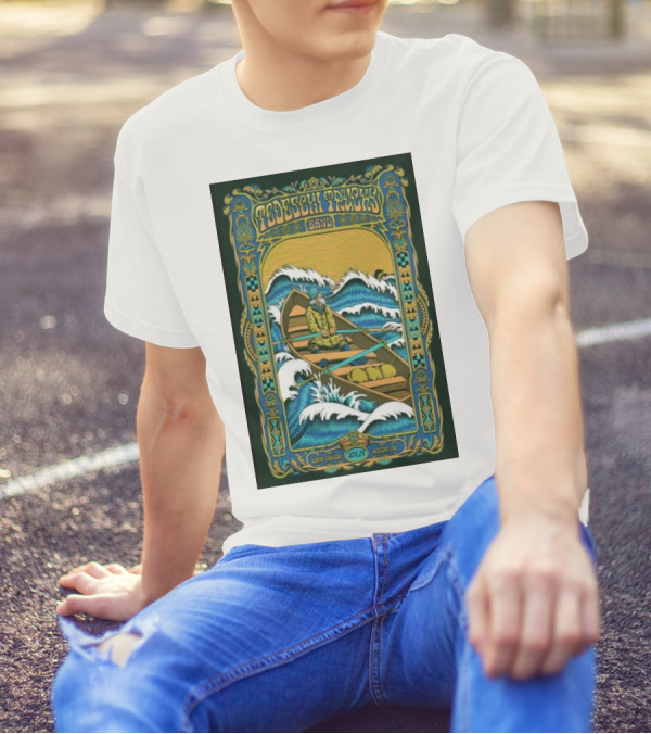 Tedeschi Trucks Band Wang Theatre Boston MA October 4 2024 Vintage Rowboat Ocean Waves Art Nouveau T-Shirt