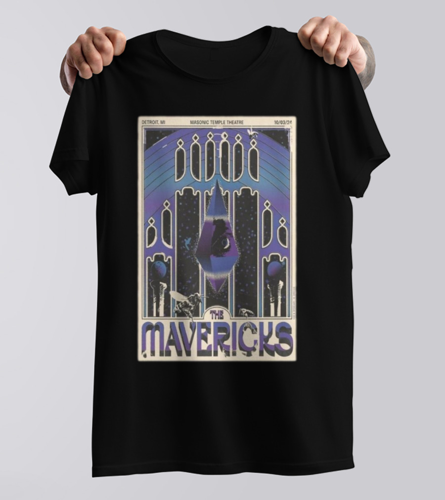 The Mavericks Masonic Temple Theatre Detroit MI Oct 03 T-Shirt