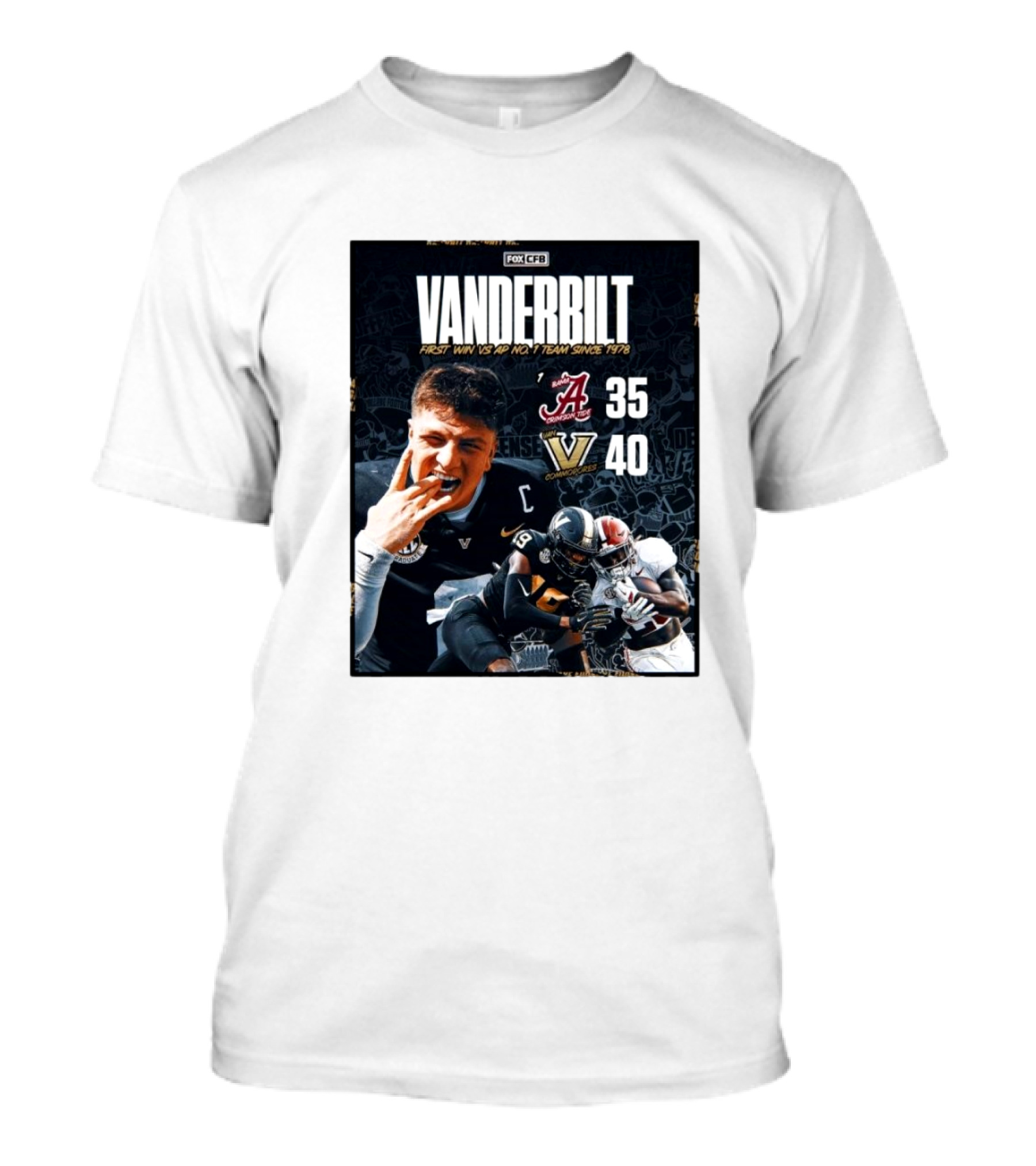 Vanderbilt Commodores 40-35 Victory Over Alabama Crimson Tide First Win Since 1978 T-Shirt