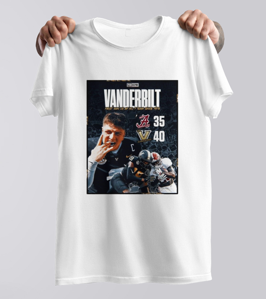 Vanderbilt Commodores 40-35 Victory Over Alabama Crimson Tide First Win Since 1978 T-Shirt