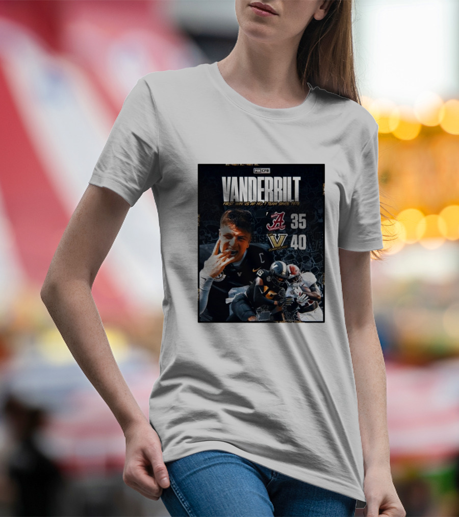 Vanderbilt Commodores 40-35 Victory Over Alabama Crimson Tide First Win Since 1978 T-Shirt