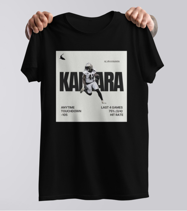 Alvin Kamara New Orleans Saints Anytime Touchdown -105 Last 4 Games 75% Hit Rate T-Shirt