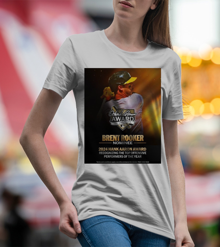 Brent Rooker Nominee 2024 Hank Aaron Award Recognizing The Top Offensive Performers Of The Year T-Shirt