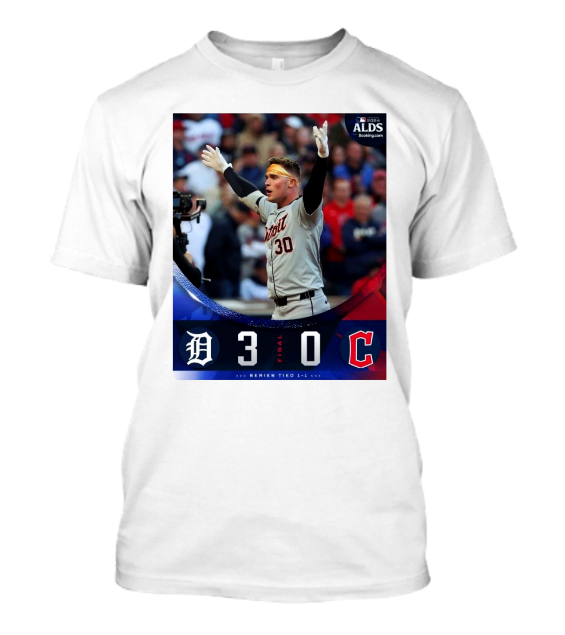 Detroit Tigers 3-0 Cleveland Guardians 2024 ALDS Final Series Tied 1-1 T-Shirt