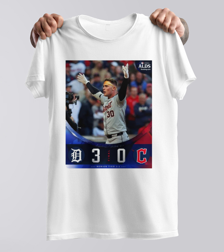 Detroit Tigers 3-0 Cleveland Guardians 2024 ALDS Final Series Tied 1-1 T-Shirt